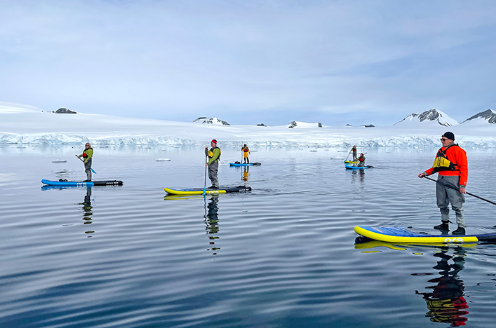 Stand up paddleboarding in Antarctica