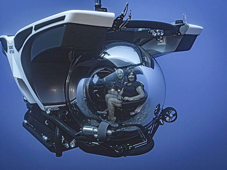 Custom-built Scenic Neptune submarine underwater