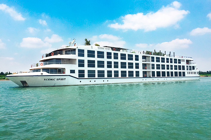 The Scenic Spirit ship on the Mekong River