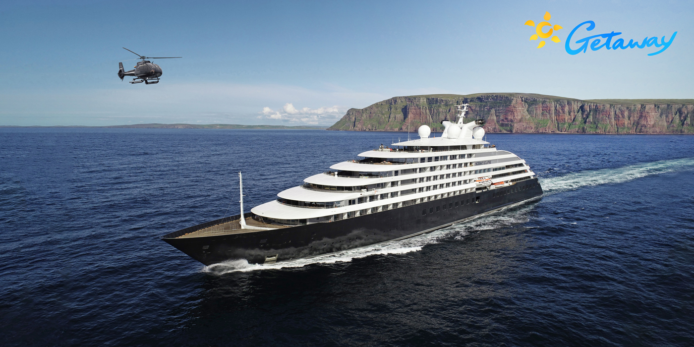 Scenic Eclipse off the coast of Scotland