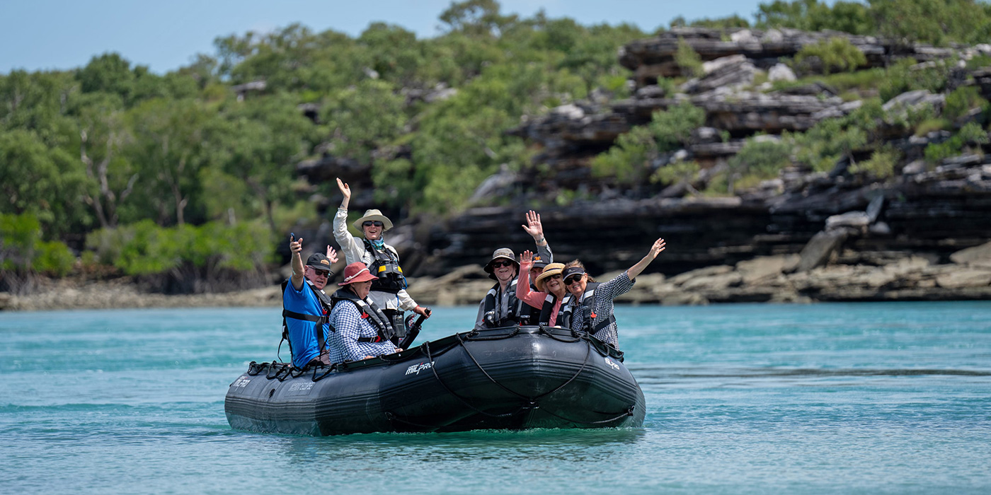 guests on a kayak touring Wessell Islands