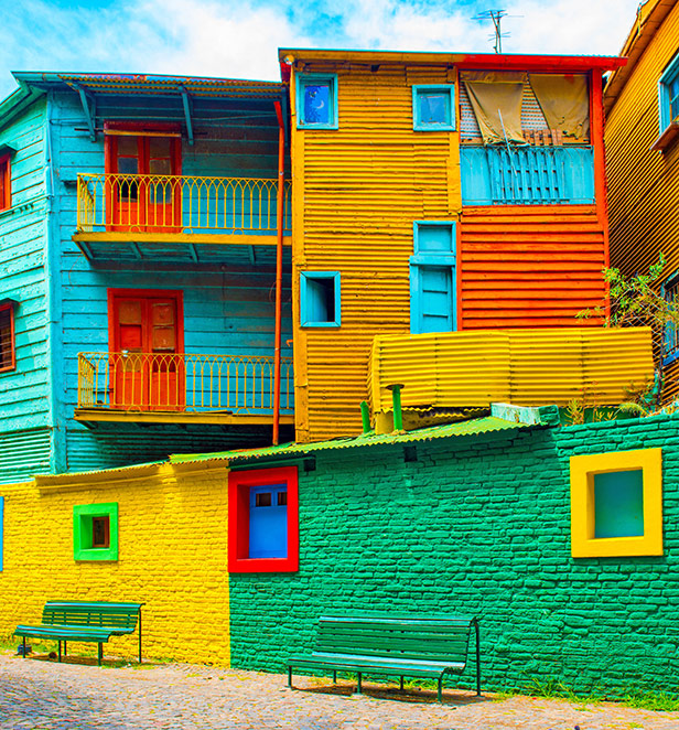 Colourful houses  in La Boca, Argentina
