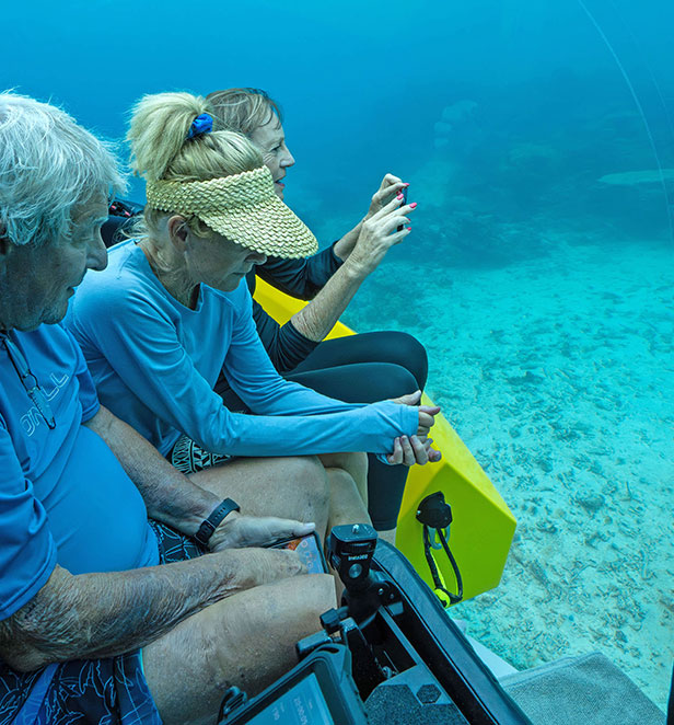 People in a submersible in the Yasawa Islands Fiji