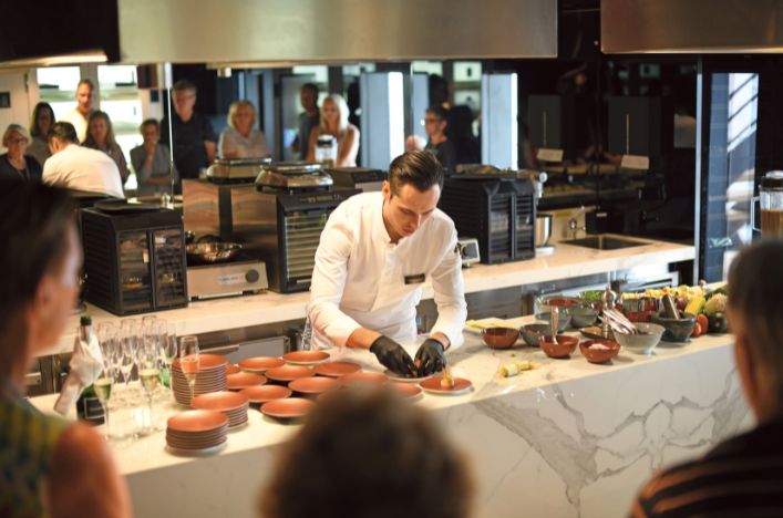 Cooking demonstration on board Scenic Eclipse