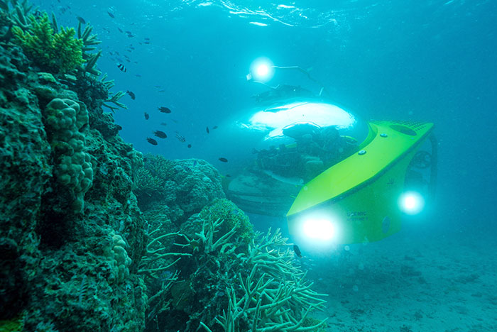 Submarine underwater in Fiji