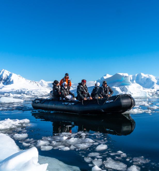 Zodiac cruise at Hanusse Bay