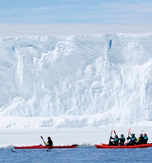 Scenic Eclipse guests kayaking in Cape Denison, East Antarctica