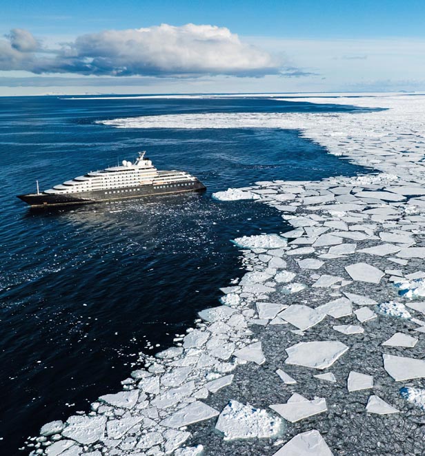 Scenic Eclipse II cruising McMurdo Sound, Ross Sea and East Antarctica