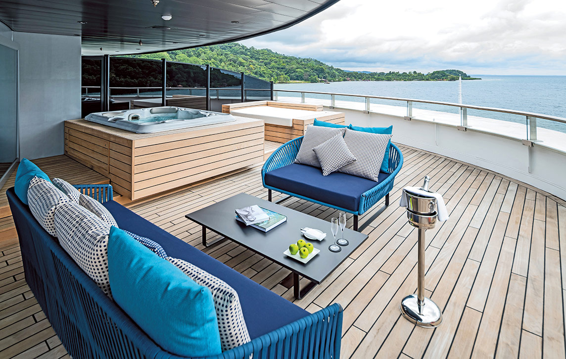Owners penthouse deck on board the Scenic Eclipse